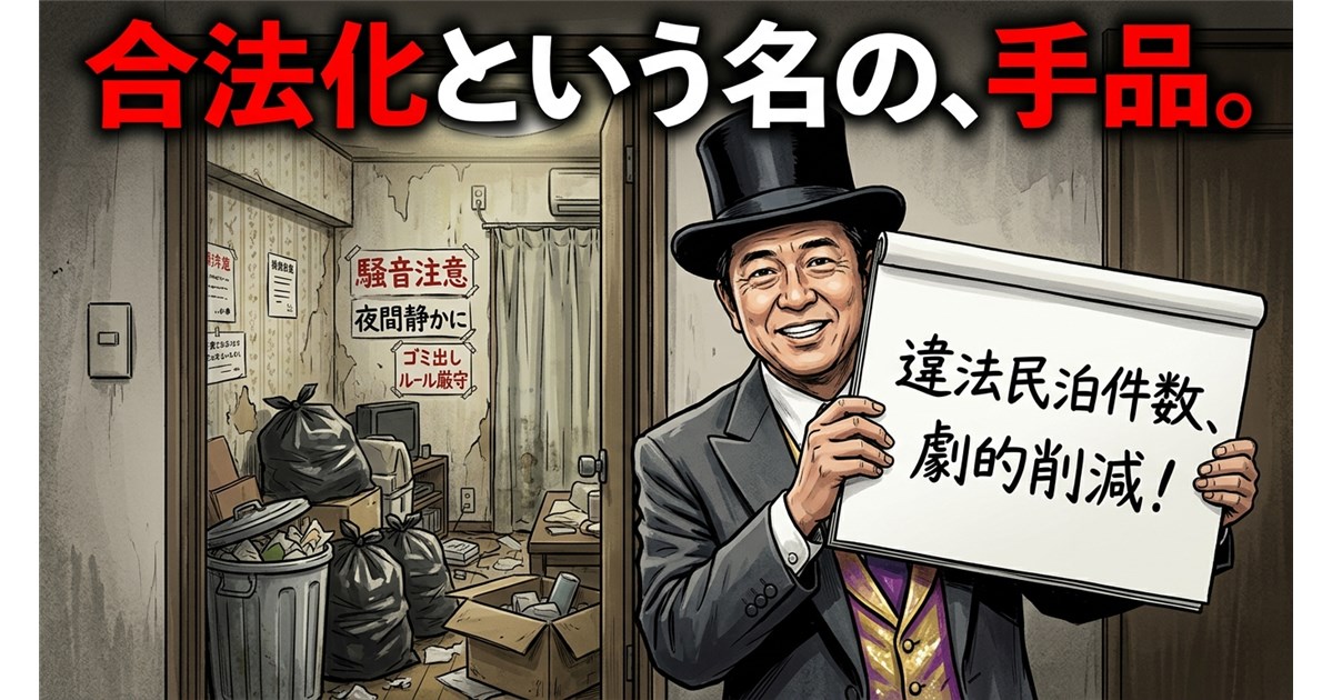 違法民泊が減って苦情が増える謎。数字のトリックで府民を欺く維新の「特区ビジネス」の正体