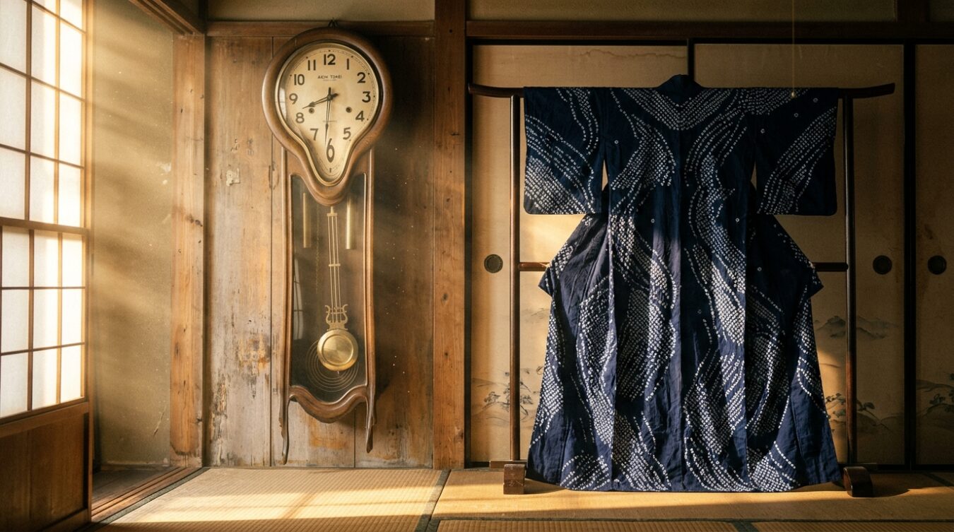 【第1回】日常の身体感覚と和服への回帰:ボタンという愚列構造の解体と有松絞り・柱時計に見るアナログ生活美学