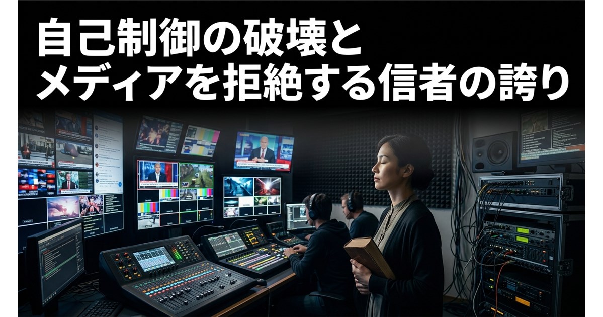 テレビ局の調整室で、モニターに囲まれながら本を抱えて目を閉じている女性と、作業するスタッフの様子。